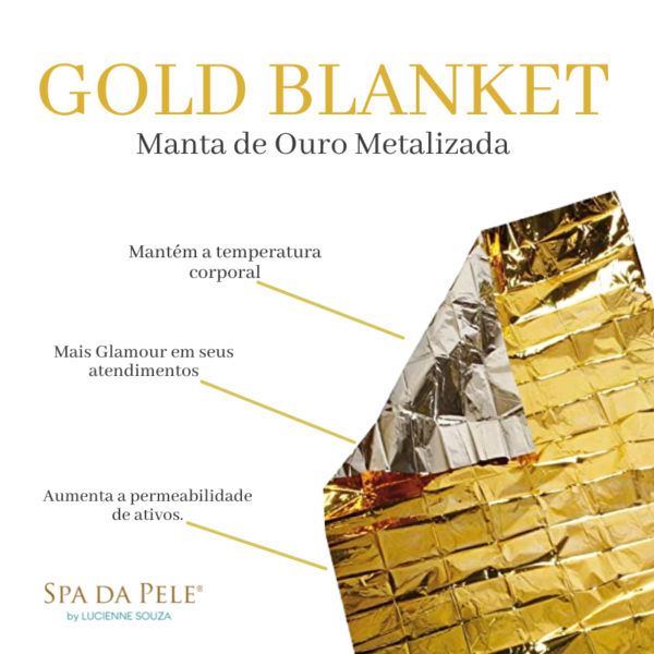manta metalizada dourada